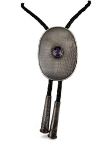 Sterling Silver Amethyst Bolo Tie