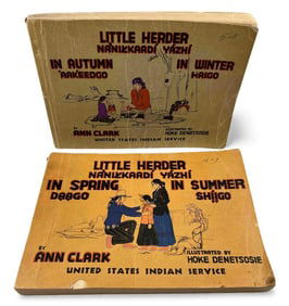 Ann Clark, Illust. Hoke Denetsosie, TwoLittle Herder Navajo Language Books, 1950