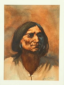 George C. Vail (American, 1922-2013), Portrait Of A Native American Woman, Watercolor