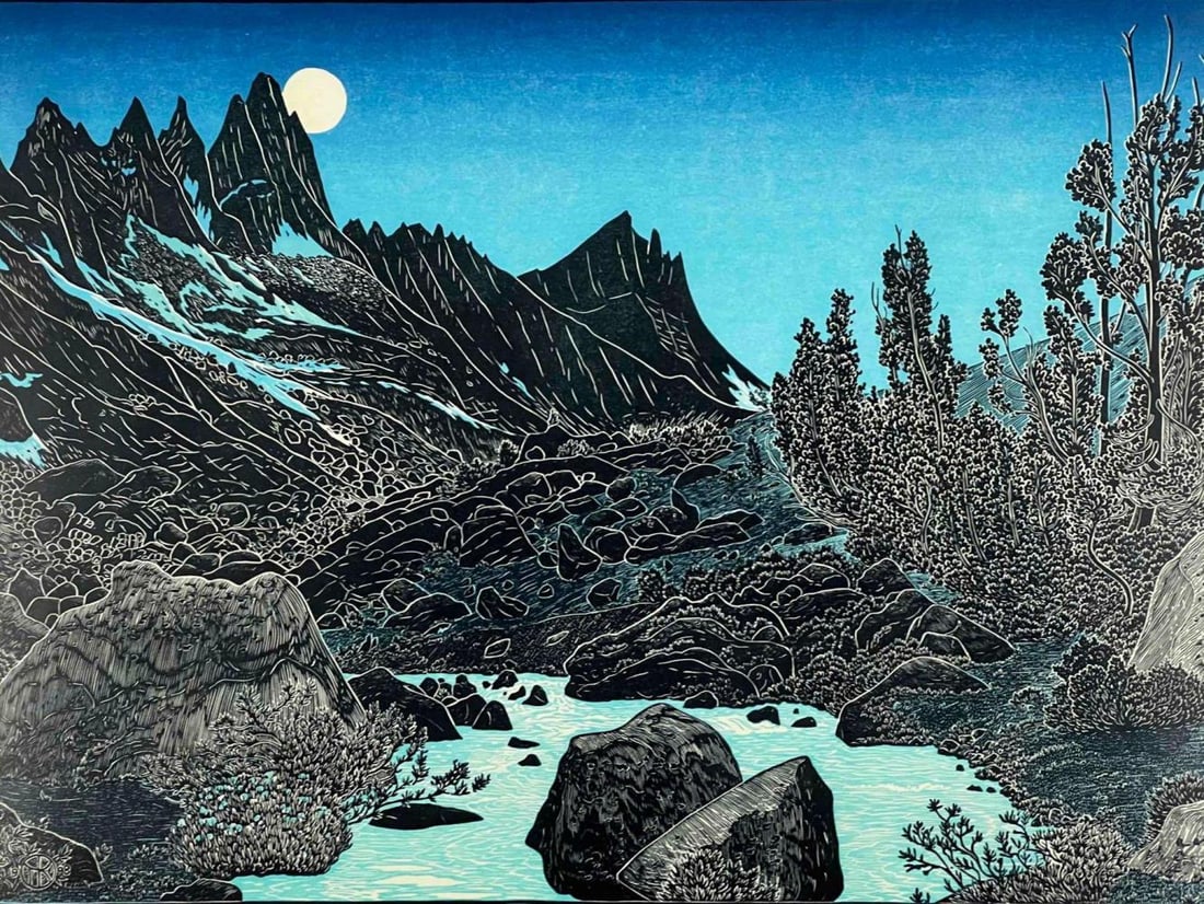Tom Killion (California, b. 1953), E. Pinnacles, French's Canyon, John Muir Wilderness, Woodblock (1 of 11)
