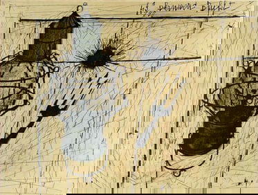 Bernard Buffet (French, 1928-1999), Lampe Tempete (Storm Lamp), Original Lithograph