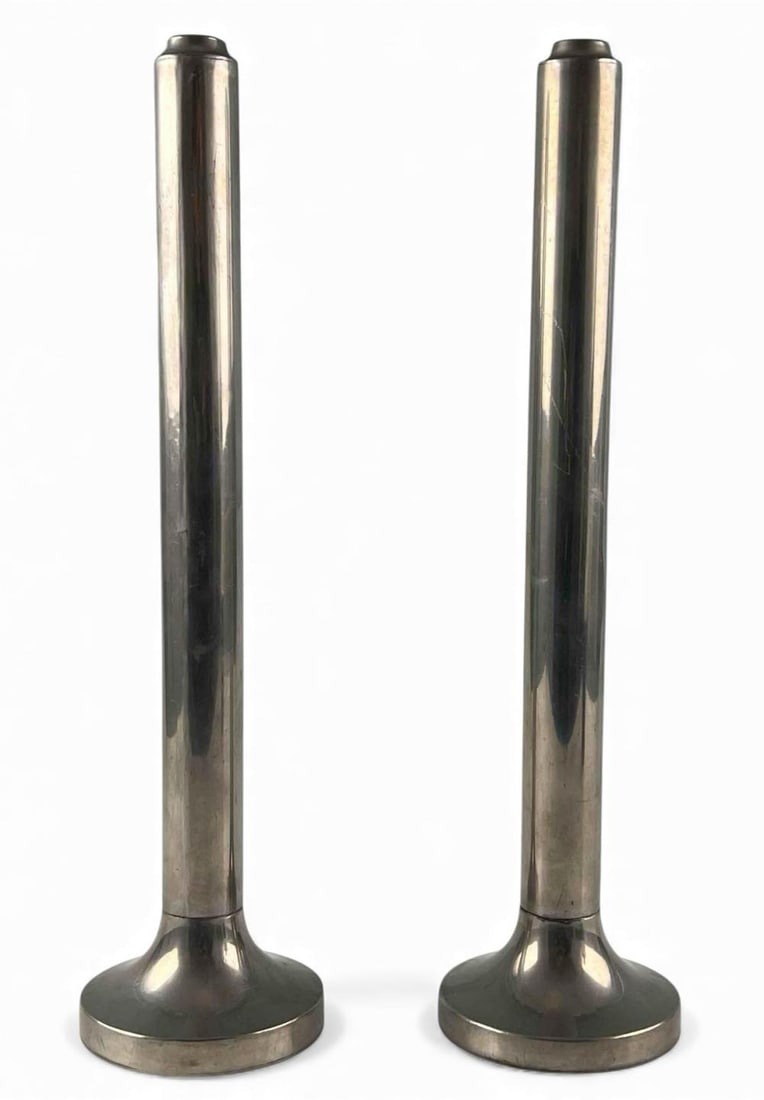 Pair Of Italian Mid Century Modern Pewter Candlesticks (1 of 9)