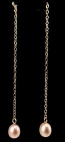 14K Pearl Dangle Earrings