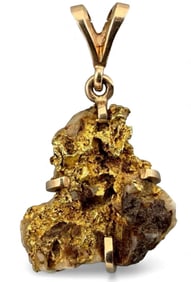 14K Mounted Gold Vein Quartz Pendant