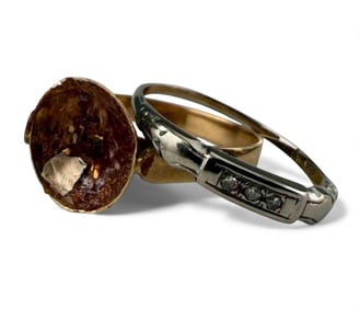 Two Antique 18K Gold Rings