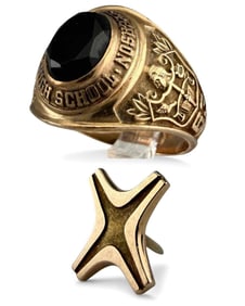 10K Gold Ring & Tie Pin