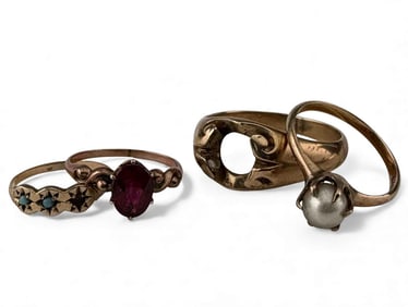 Grouping Of Antique 10K Gold Rings