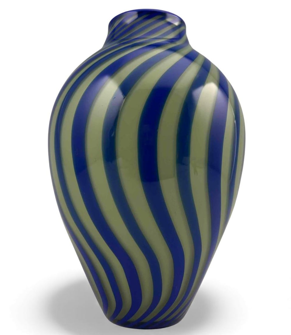 Contemporary Striped Art Glass Vase (1 of 7)