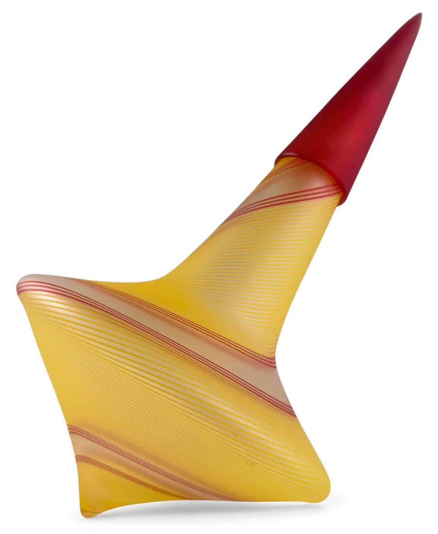 Pamina Traylor (American, b. 1964), Art Glass Decanter: Pamina Traylor (American, b. 1964), Art Glass Decanter. Approximately 12.25H x 7.75W in. Proceeds from this lot benefit Grey Bears Nonprofit Organization. Grey Bears improves the health and well-being