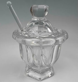 Baccarat Crystal Jam Or Mustard Har With Spoon