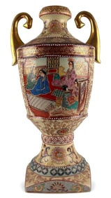 Large Japanese Satsuma Vase With Figural Decoration
