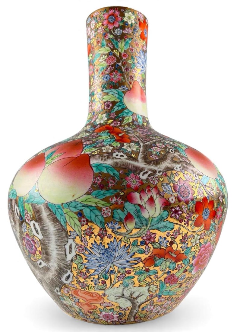 Large Chinese Porcelain Mille Fleurs Vase (1 of 12)