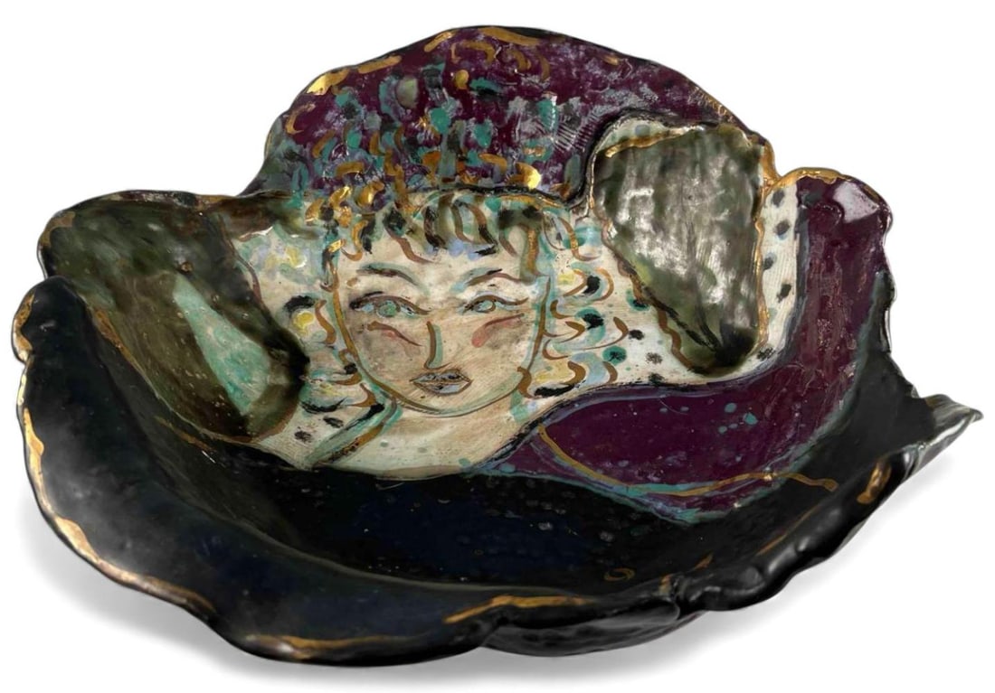 Marianne de Hatten Groh (French/California, 1935-2025), Ceramic Centerpiece Bowl. Signed at base (1 of 14)