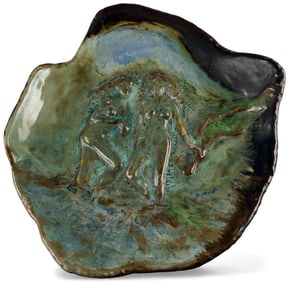 Marianne de Hatten Groh (French/California, 1935-2025), Figural Ceramic Bowl, Glazed Earthenware