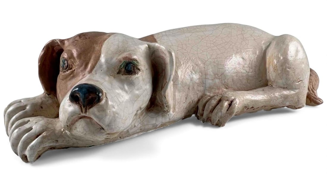 Marianne de Hatten Groh (French/California, 1935-2025), Staffordshire Terrier, Terra Cotta With (1 of 14)