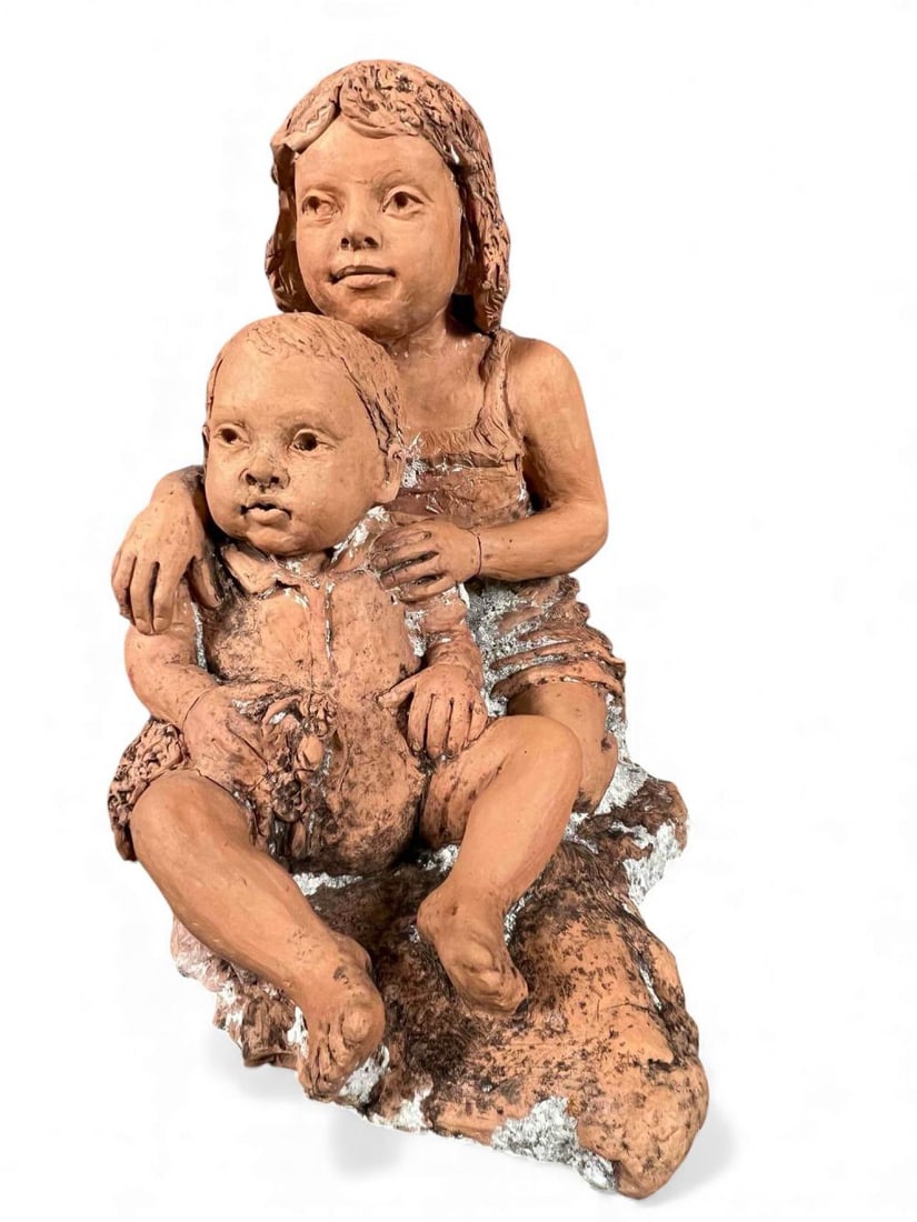 Marianne de Hatten Groh (French/California, 1935-2025), Two Children, Terra Cotta (1 of 18)