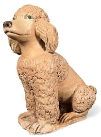 Marianne de Hatten Groh (French/California, 1935-2025), French Poodle, Terra Cotta Sculpture
