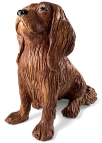 Marianne de Hatten Groh (French/California, 1935-2025), Spaniel Dog, Terra Cotta Sculpture