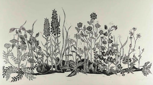 Emma Formato (California, Contemporary) Overgrown, Woodblock Print