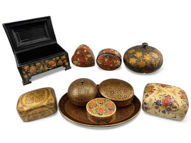 Collection Of Kashmiri & Other Lacquer Boxes
