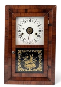 Seth Thomas 19th Century Shelf Clock With Gilt Rabbit Motif
