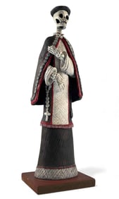 La Candelaria Juan Torres Mexican Pottery Day Of The Dead Skeleton Priest