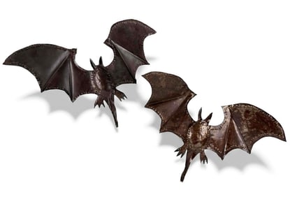 Pair Of Mexican Punched Tin Bats