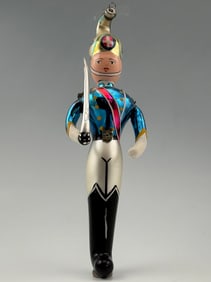 Vintage Hand Blown Mercury Glass Soldier Christmas Ornament