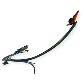 Tim Cotterill ("Frogman"), (British, b. 1950) Papillon, Bronze Frog Sculpture