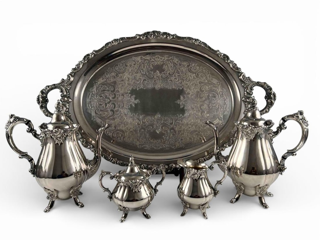 Wallace Baroque Silverplate Coffee & Tea Service (1 of 19)