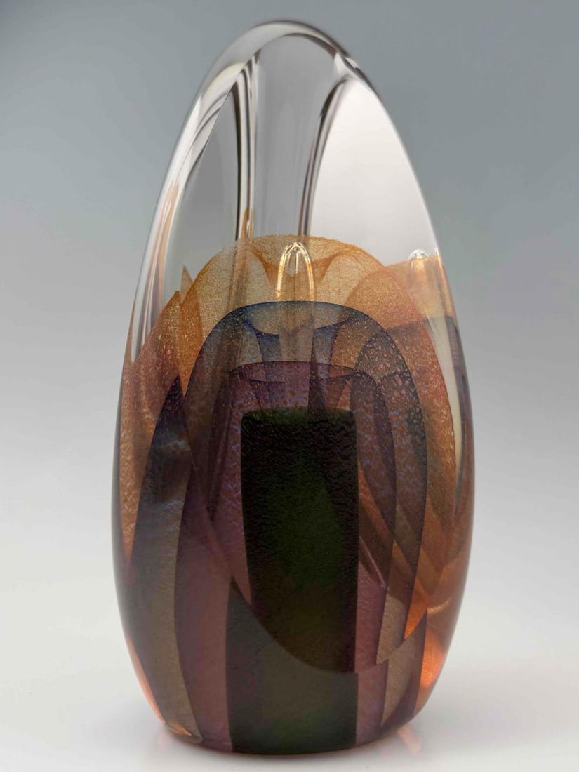 Steve Fenstermacher For Youghiogheny Controlled Bubble Art Glass Paperweight (1 of 9)