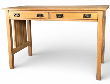 L. & J.G. Stickley Mission Style Spindle Oak Writing Desk