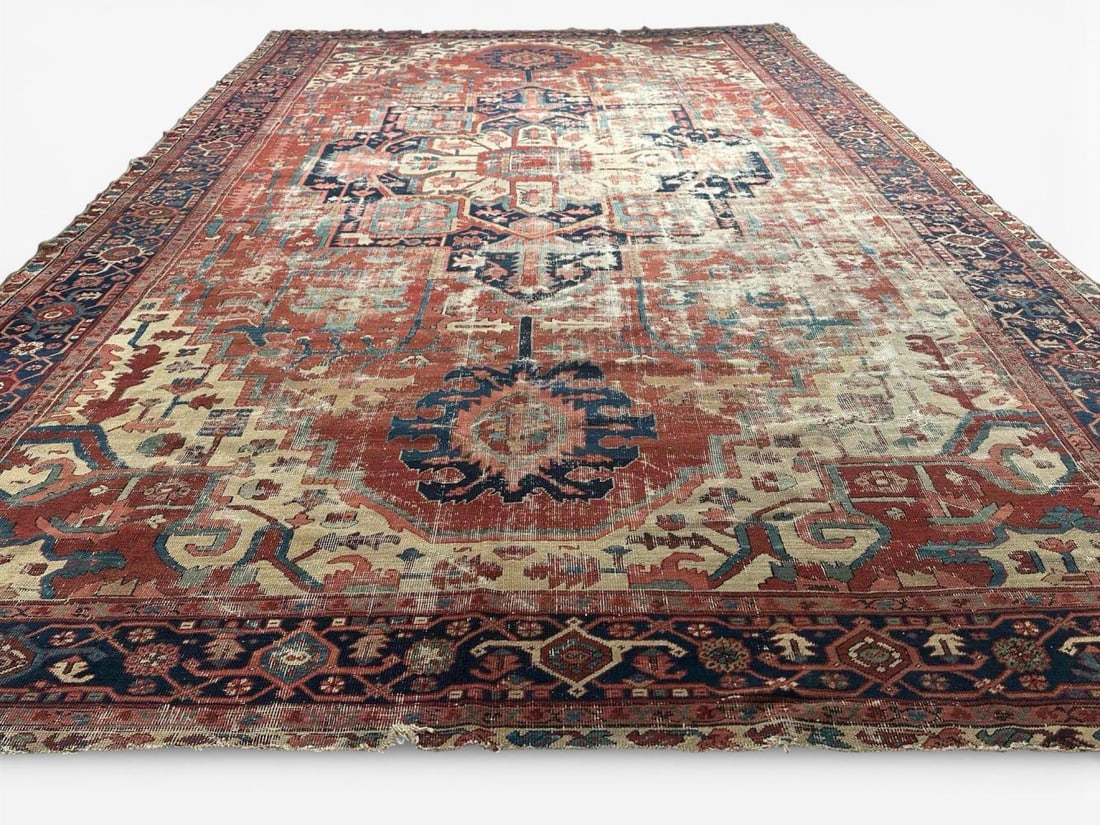 Hand Knotted Heavily Worn Persian Style Rug (1 of 16)