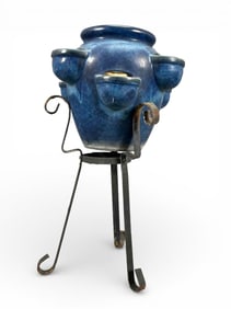 Glazed Ceramic Strawberry Pot With Stand