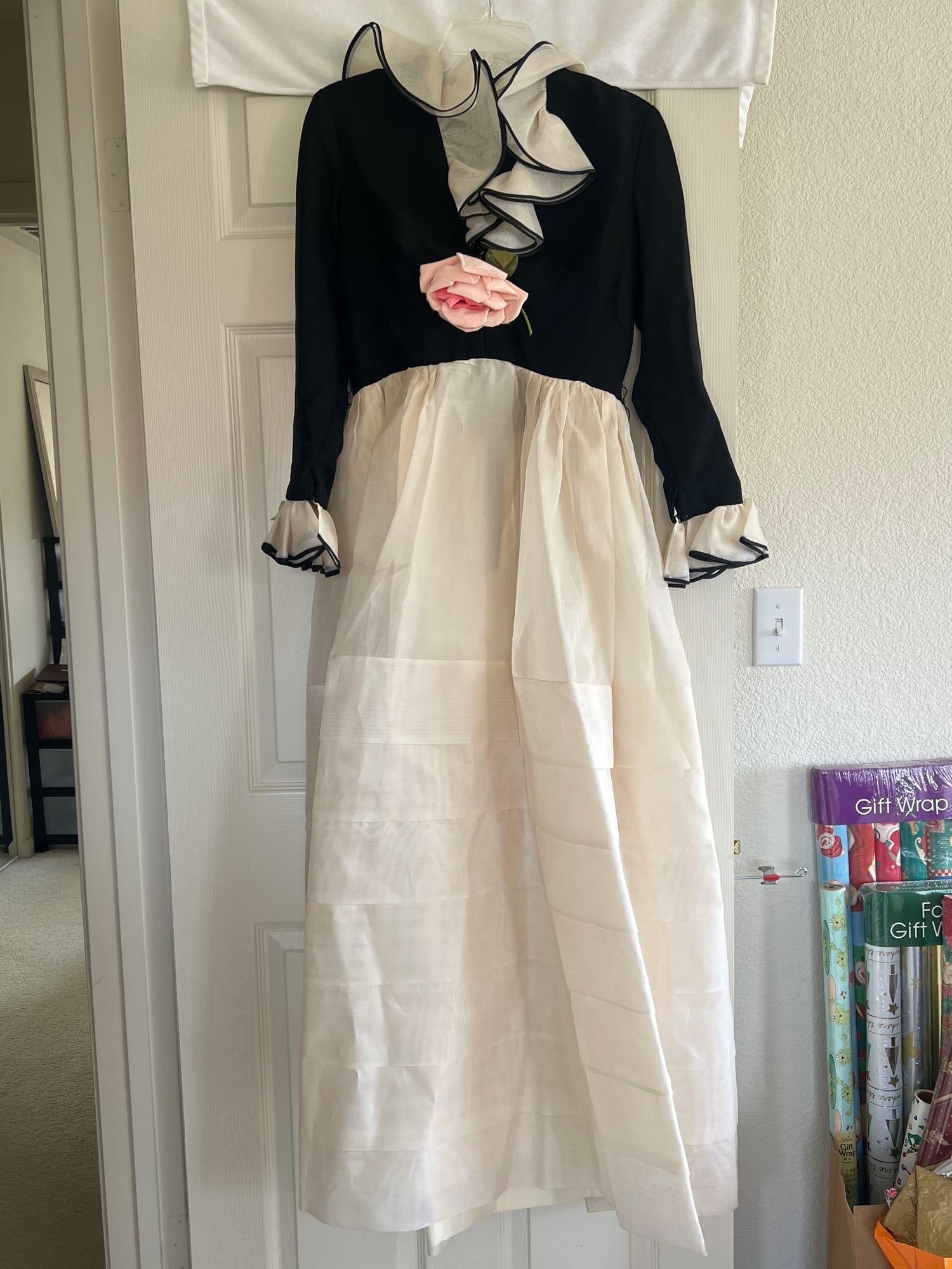 Vintage Circa 1960s Black-And-White Party Dress: Vintage circa 1960s black-and-white party dress. approximate size small.