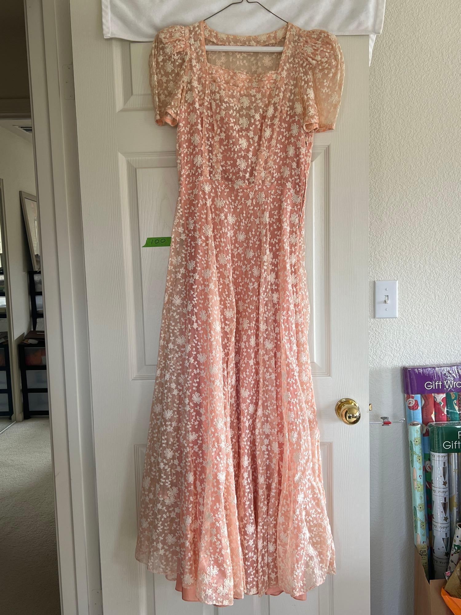 Circa 1940s Embroidered Party Dress (1 of 4)