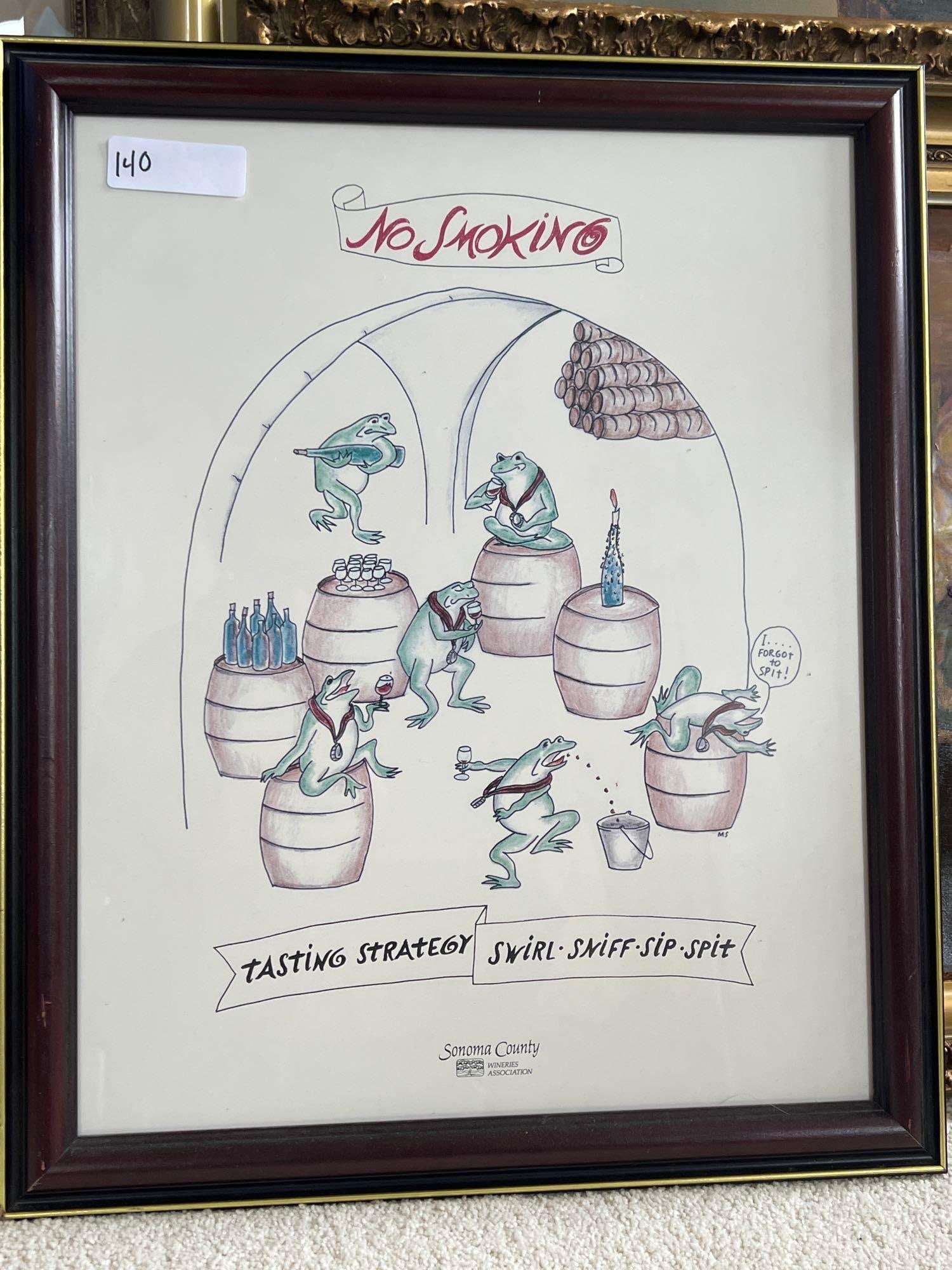 Sonoma County Wineries Association Frog Poster: Sonoma County wineries Association Frog poster. approximately 25 x 18"