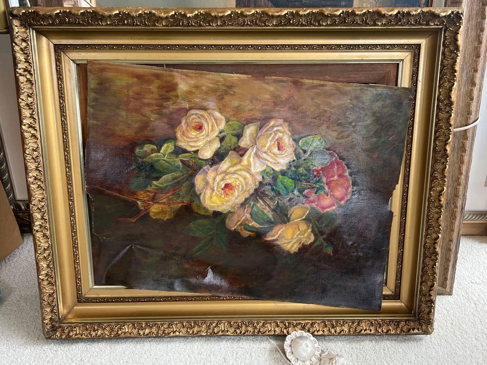 Antique Gilt Frame With Original Oil Painting (1 of 2)