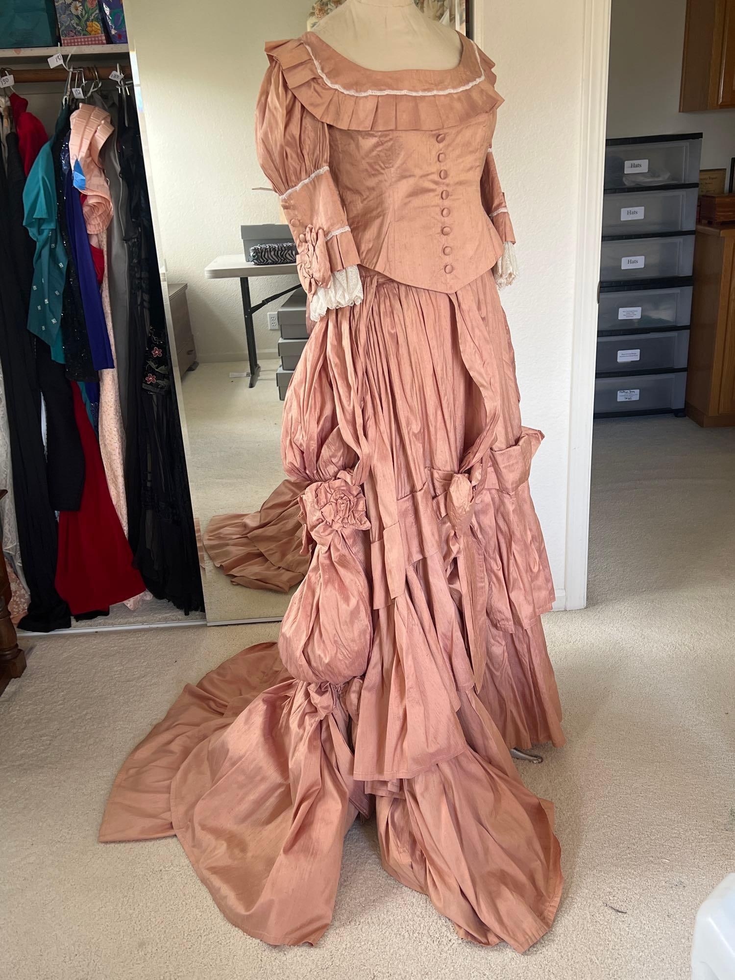 Elaborate Victorian Style Two-Piece Costume: Elaborate Victorian style two-piece costume. Approximate size extra small.