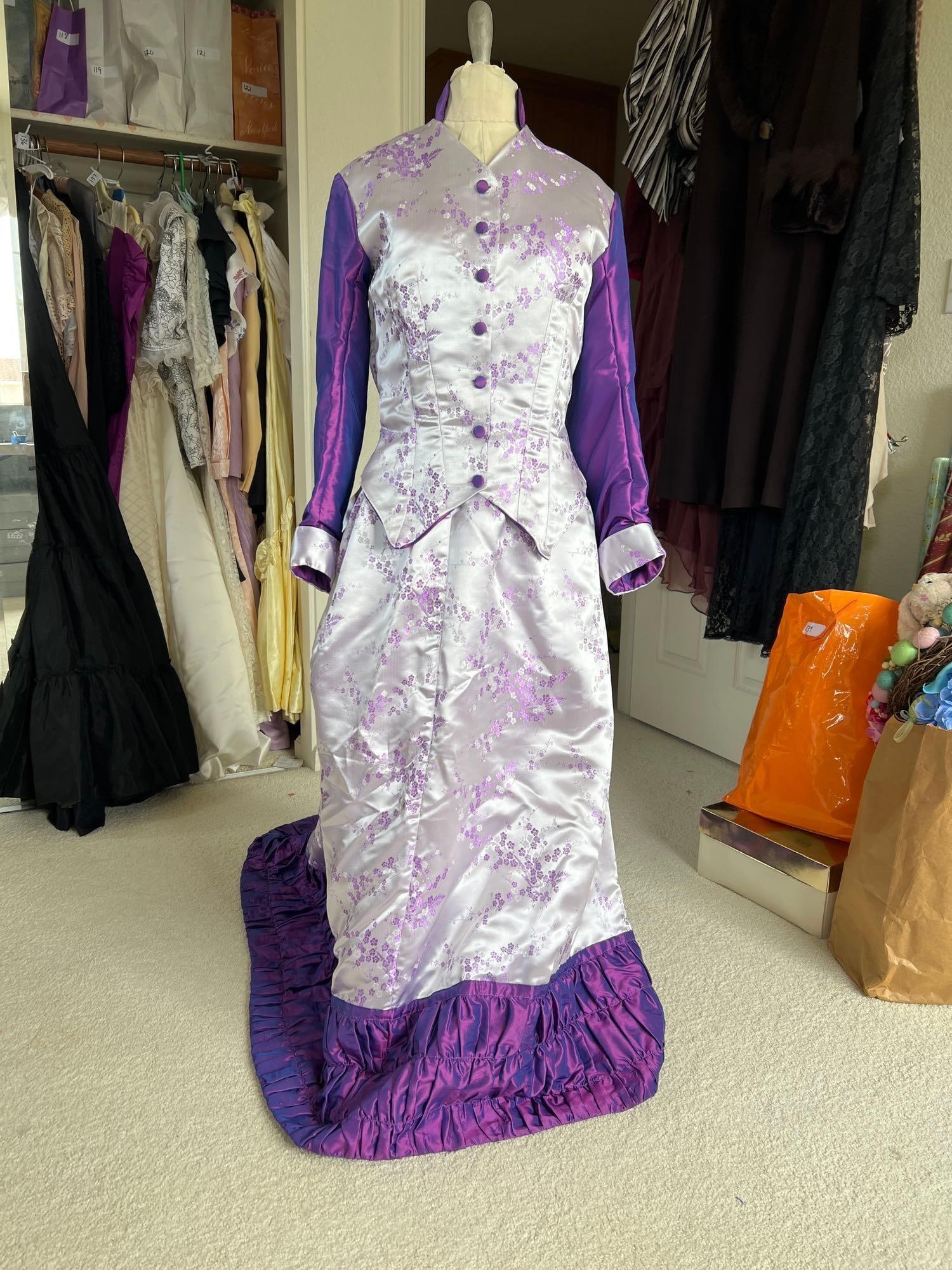 Asian Inspired Victorian Style Costume Dress, Three Pieces: Asian inspired Victorian style costume dress, three pieces. Approximate size small.