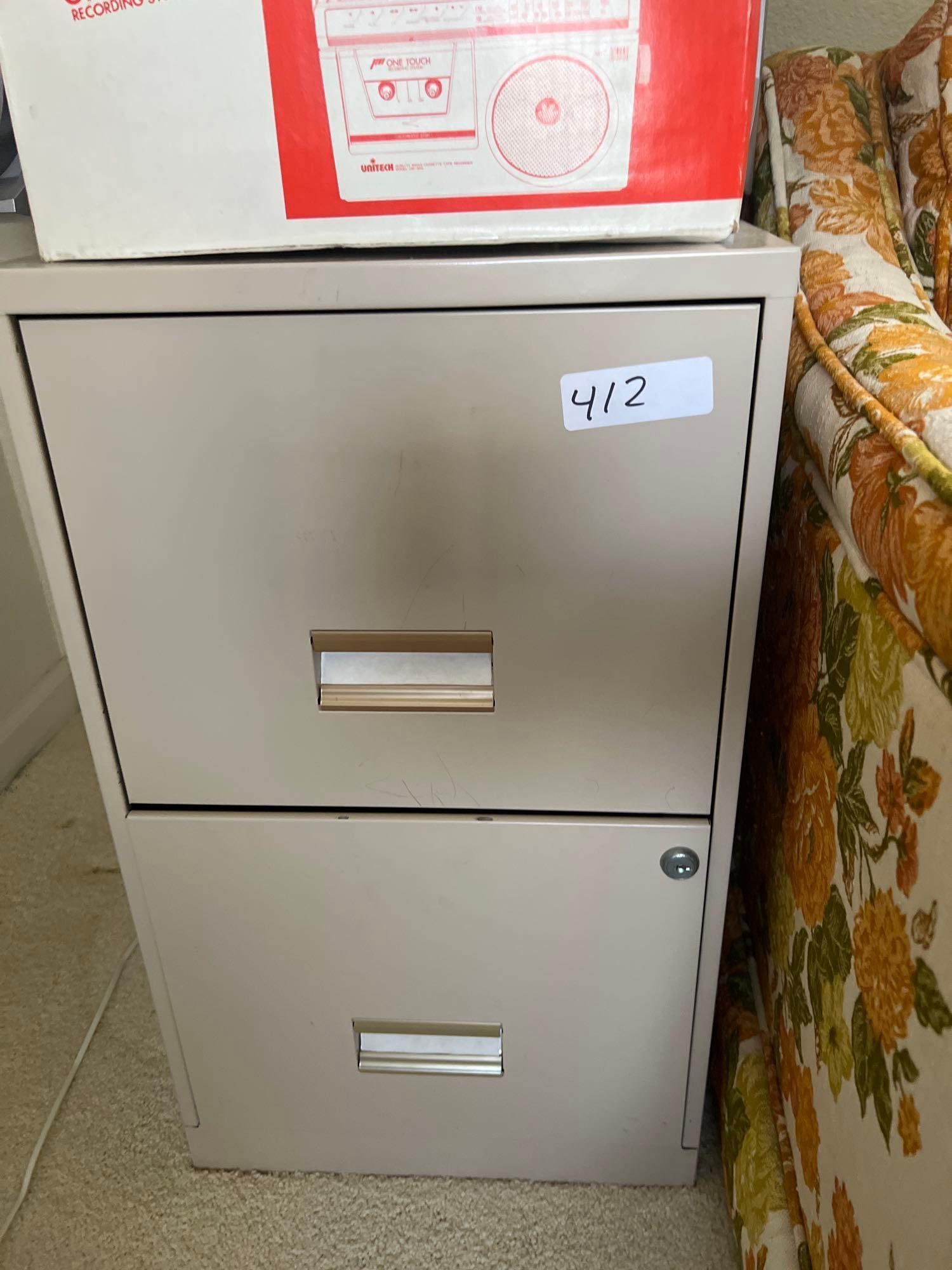 Two Drawer Metal File Cabinet (1 of 2)