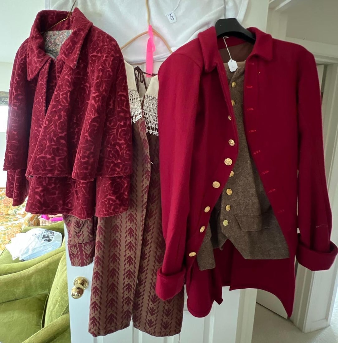 Colonial & Victorian Style Costume Outerwear: Colonial & Victorian style costume outerwear. Approximate size large.