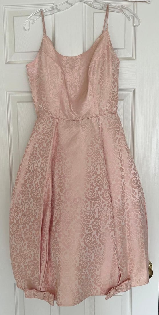 1950s-Early 1960s Pink Party Dress: 1950s-Early 1960's Pink Party Dress. Approximate size small.