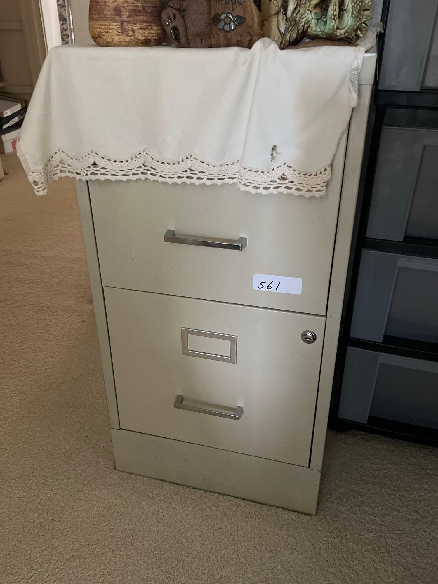 Two Drawer Metal Filing Cabinet (1 of 2)