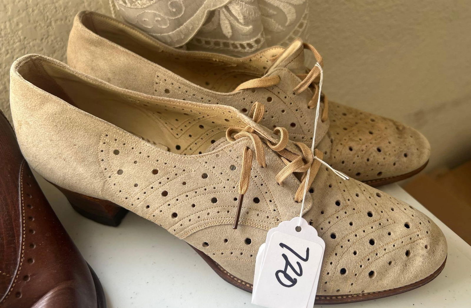 Ladies', Vintage Lace Up Eyelet Leather Shoes (1 of 6)