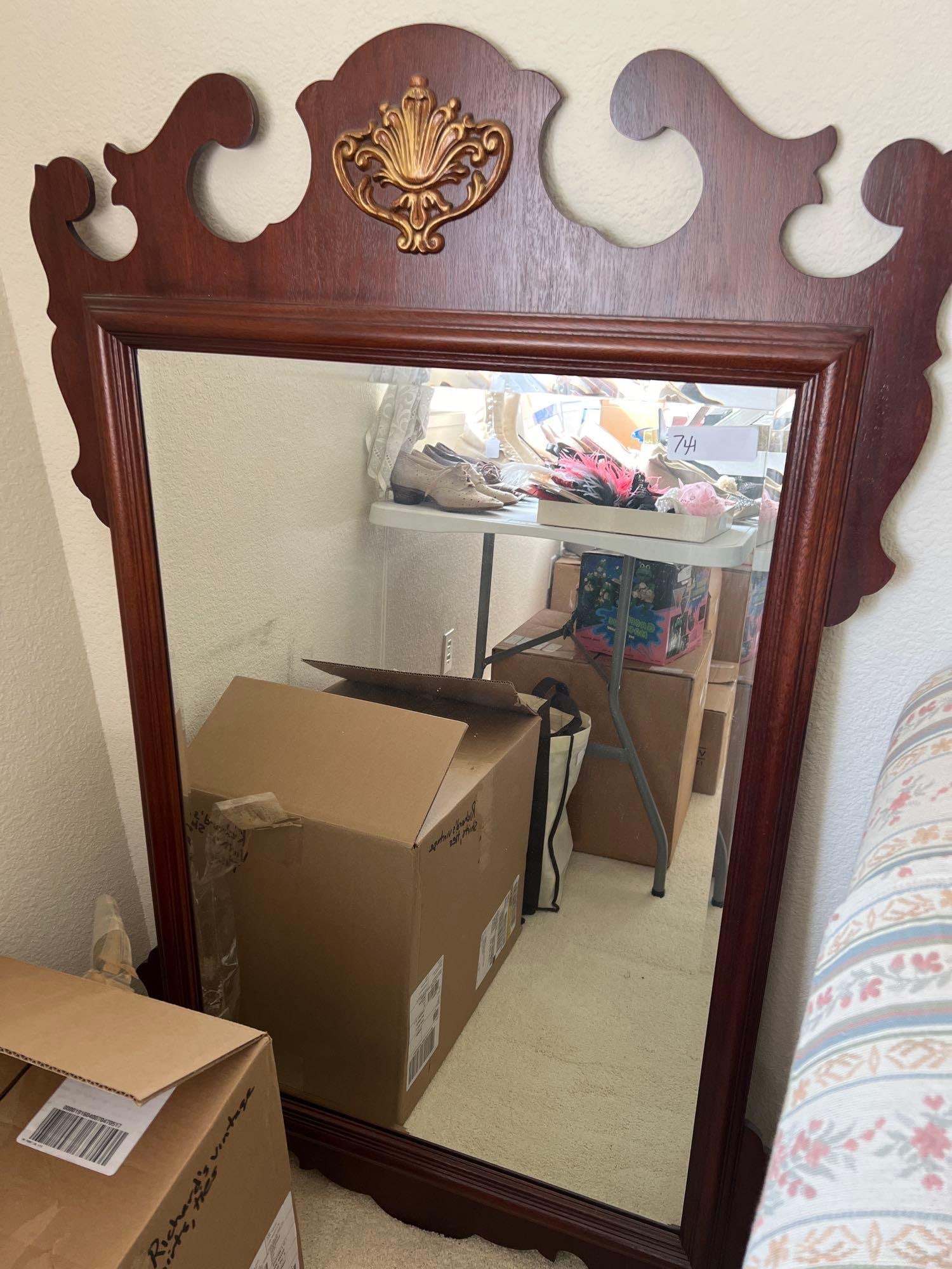 Mahogany Chippendale Style Wall Mirror (1 of 2)