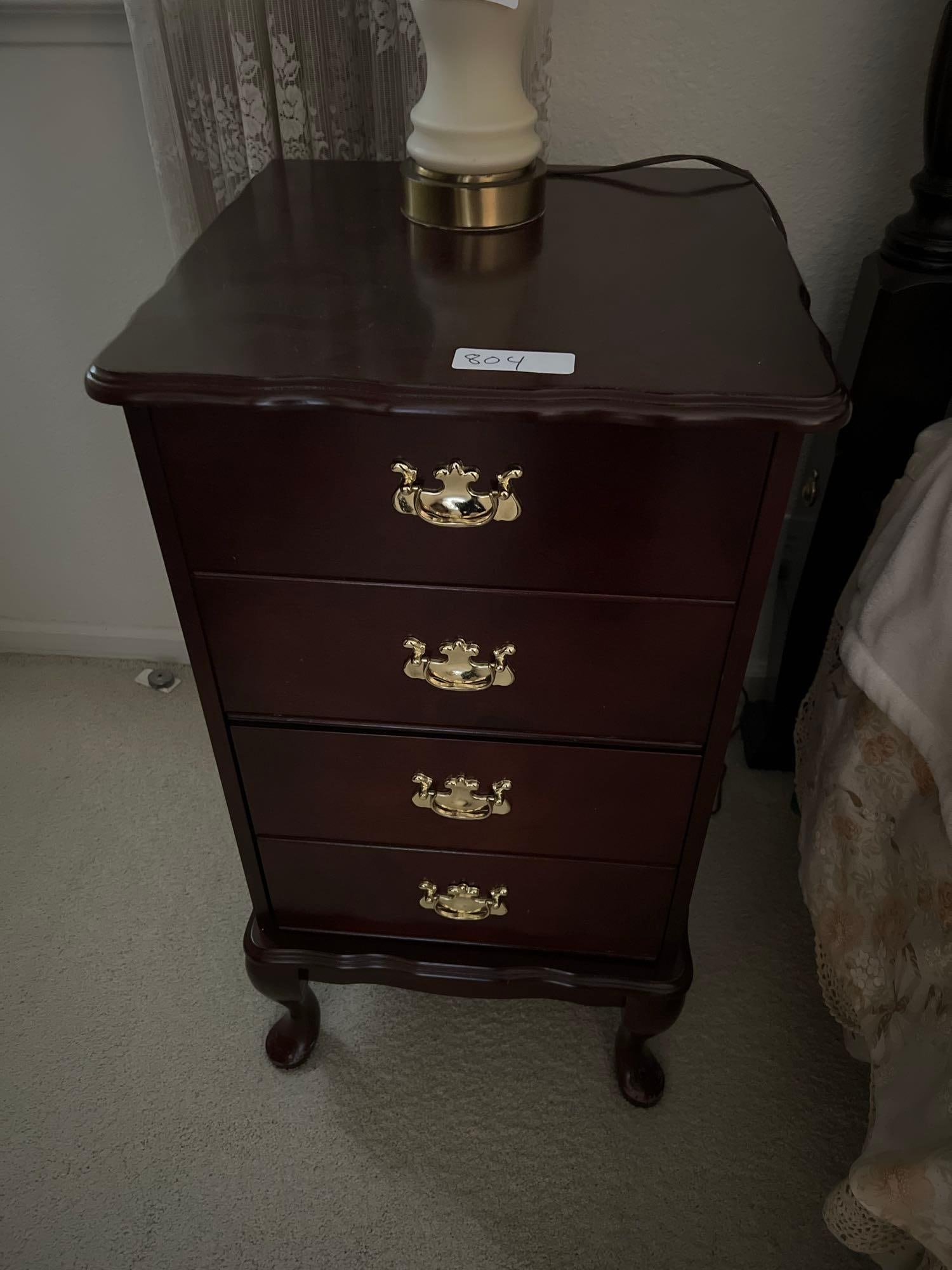 Queen Ann Style File Cabinet: Queen Ann Style File Cabinet. Note: lid is loose