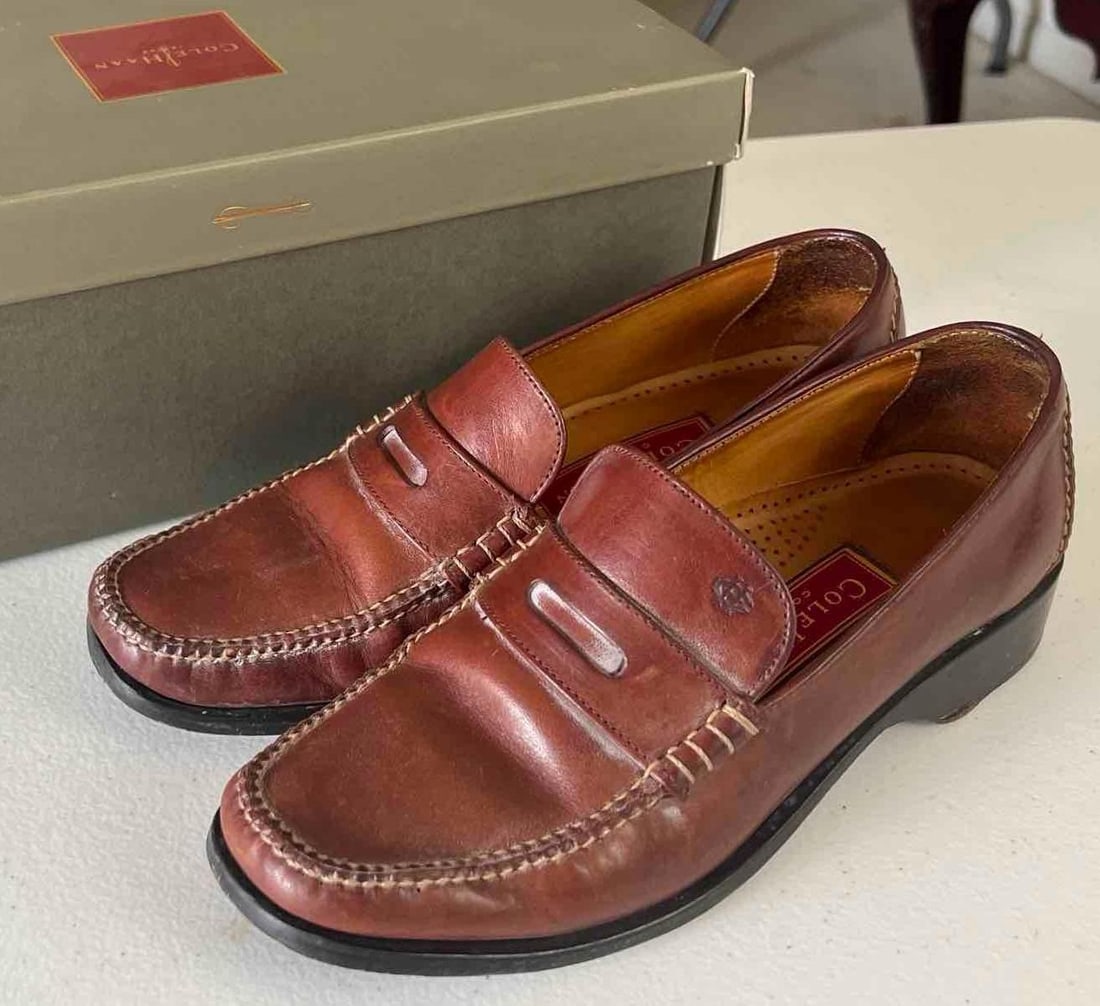 Cole Han Brown Leather Penny Loafers (1 of 3)