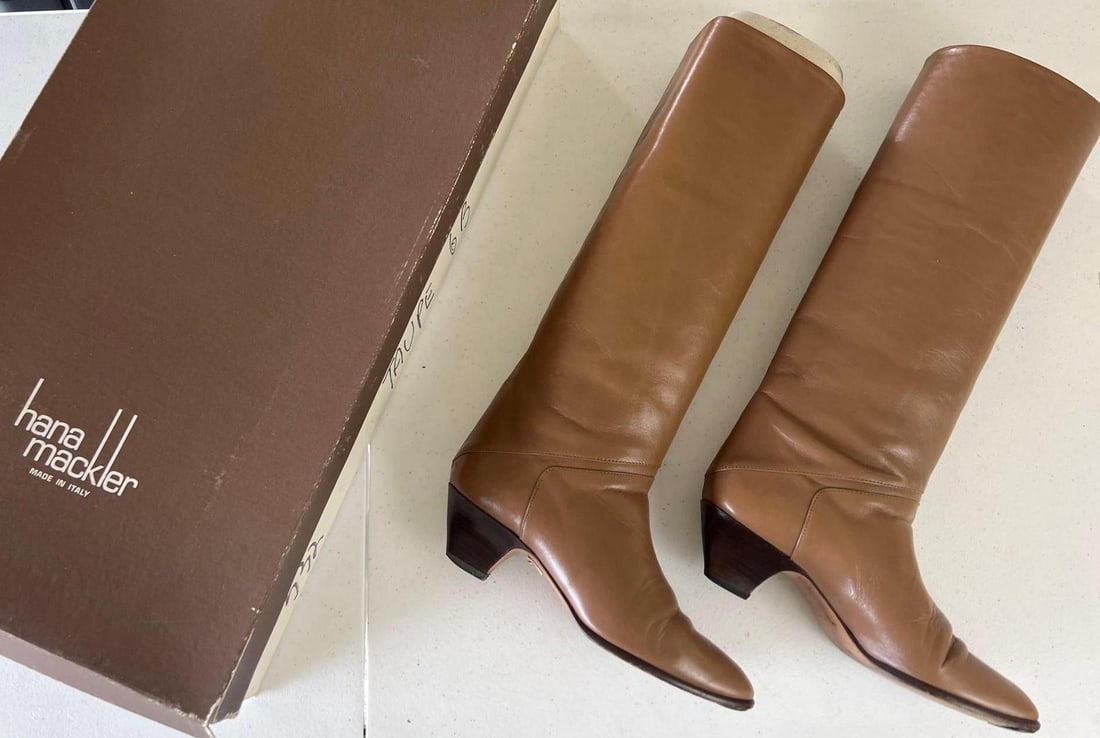 Vintage Hana Mackler Italian Leather Boots, Size 6 (1 of 3)