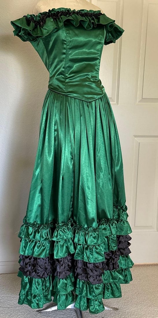 Green & Black Historically Inspired Costume Dress: Green & Black historically inspired costume dress. Approximate size medium.